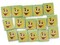 15 20mm Green and Yellow Wooden Rectangle Happy Face Beads - Two Hole Emoji Beads